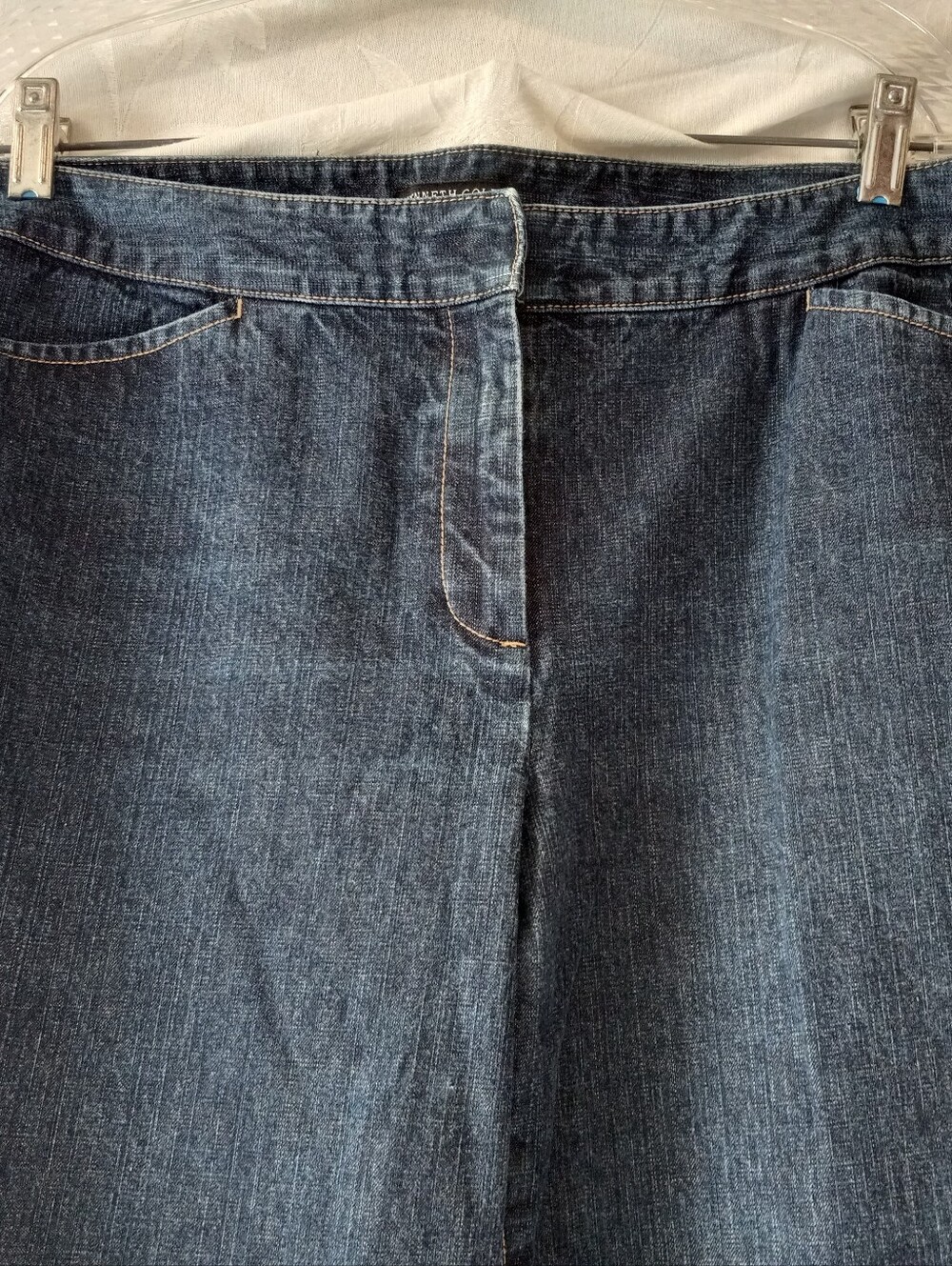 Kenneth Cole High-Rise Dark Blue Denim Jeans Size 14 Trouser Look